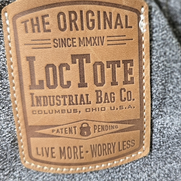 LocTote Flak Sack Sport Drawstring Backpack Gray Black Brass Combo Lock - Picture 3 of 9